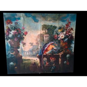 Important tableau, huile sur toile XIXeme