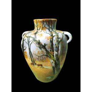 Vase Art Nouveau Massier signe Delphin Massier-XIXème 