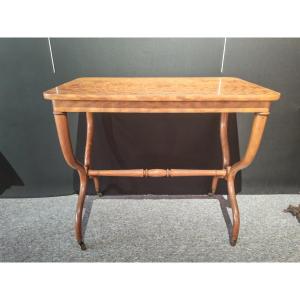 Table d’appoint Néoclassique en loupe d orme XIXe