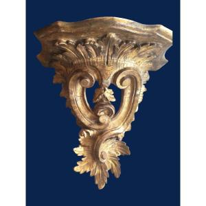 Important 18th Century Wall Console With Gold Leaf Gilding