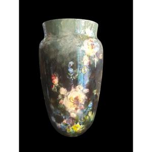 Vase impressionniste de la Faïencerie de Montigny-sur-Loing, XIXeme