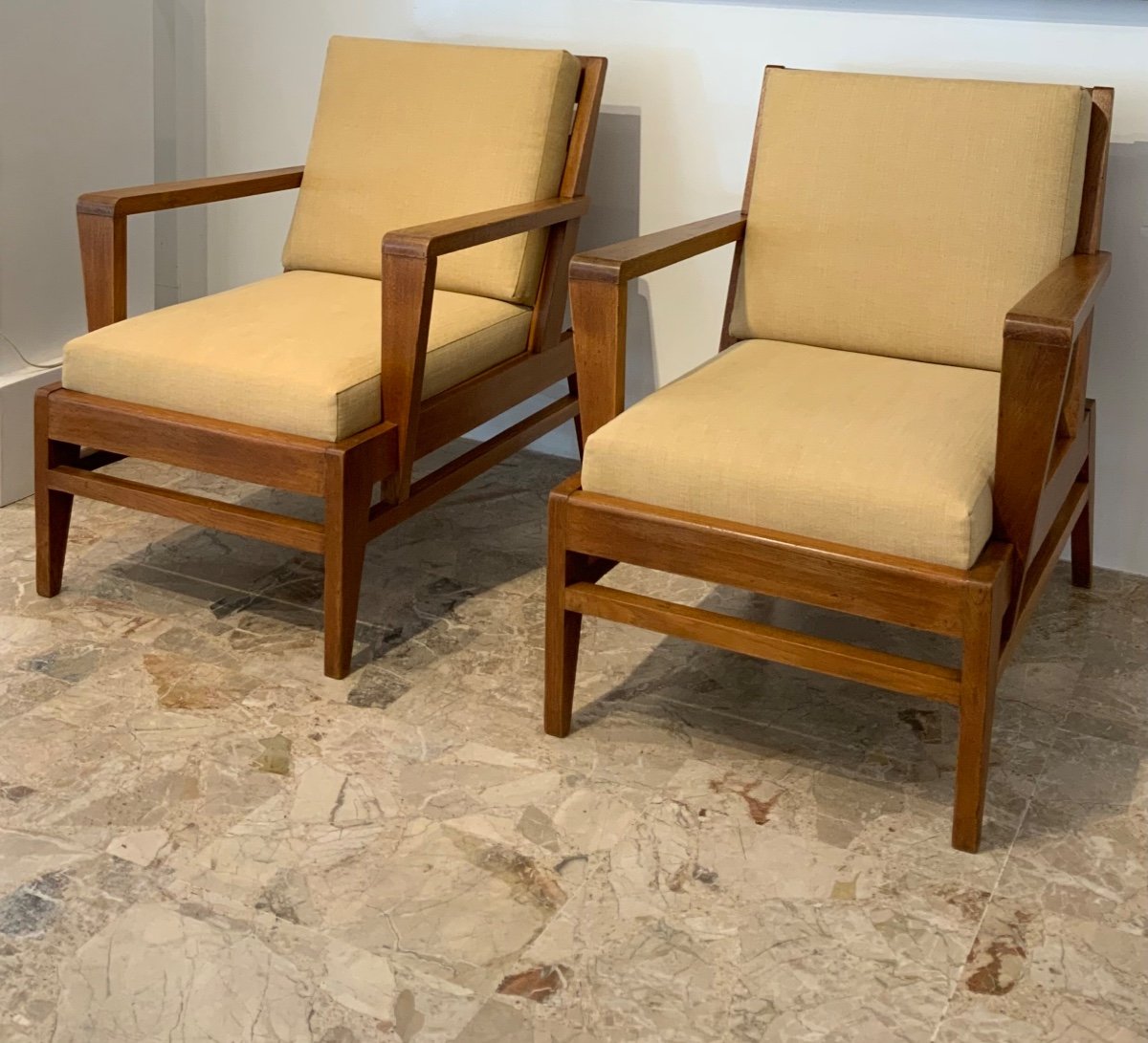 Paire De Fauteuils René Gabriel-photo-2