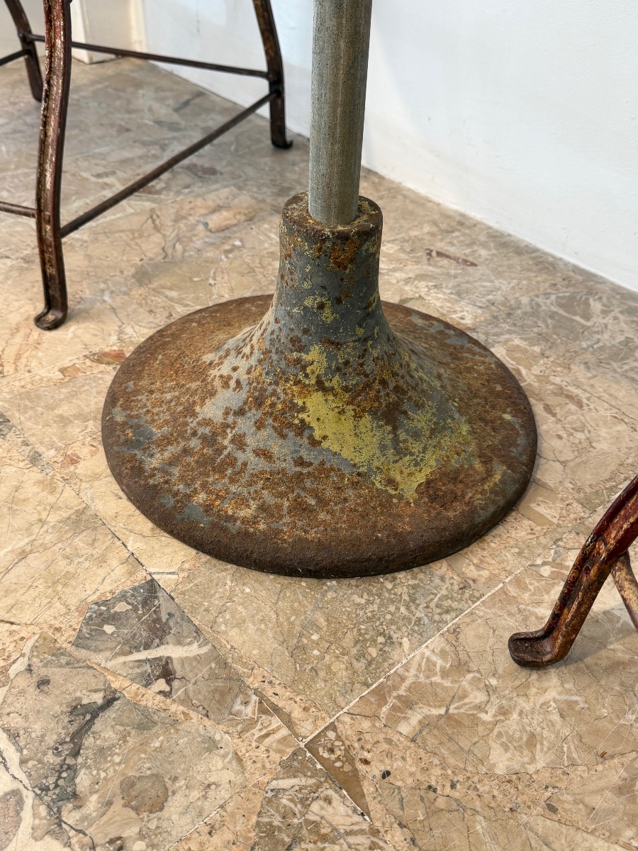 Paire de guéridons anciens en métal-photo-4