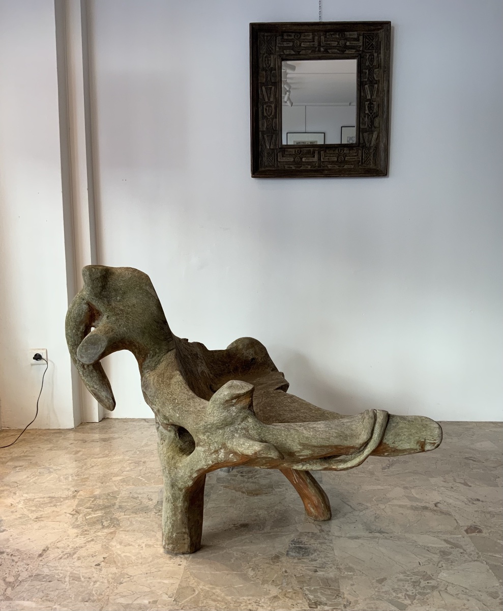 Banc sculptural en chêne massif-photo-3