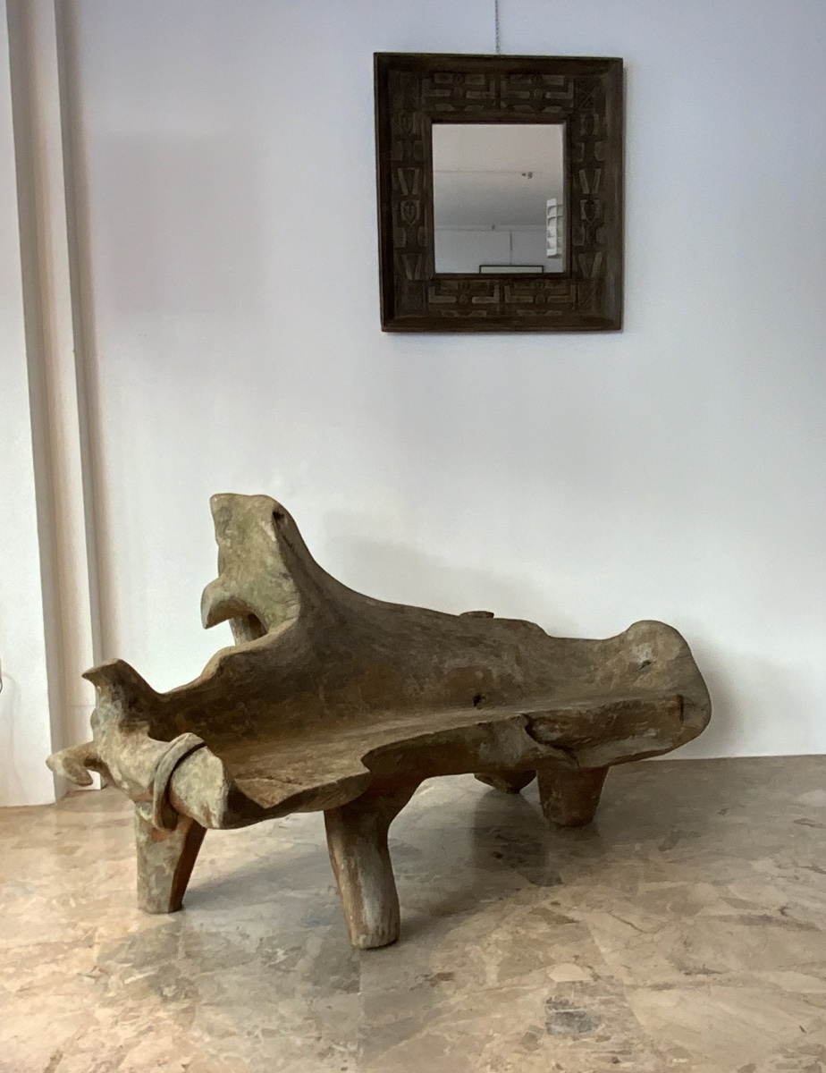 Banc sculptural en chêne massif-photo-4
