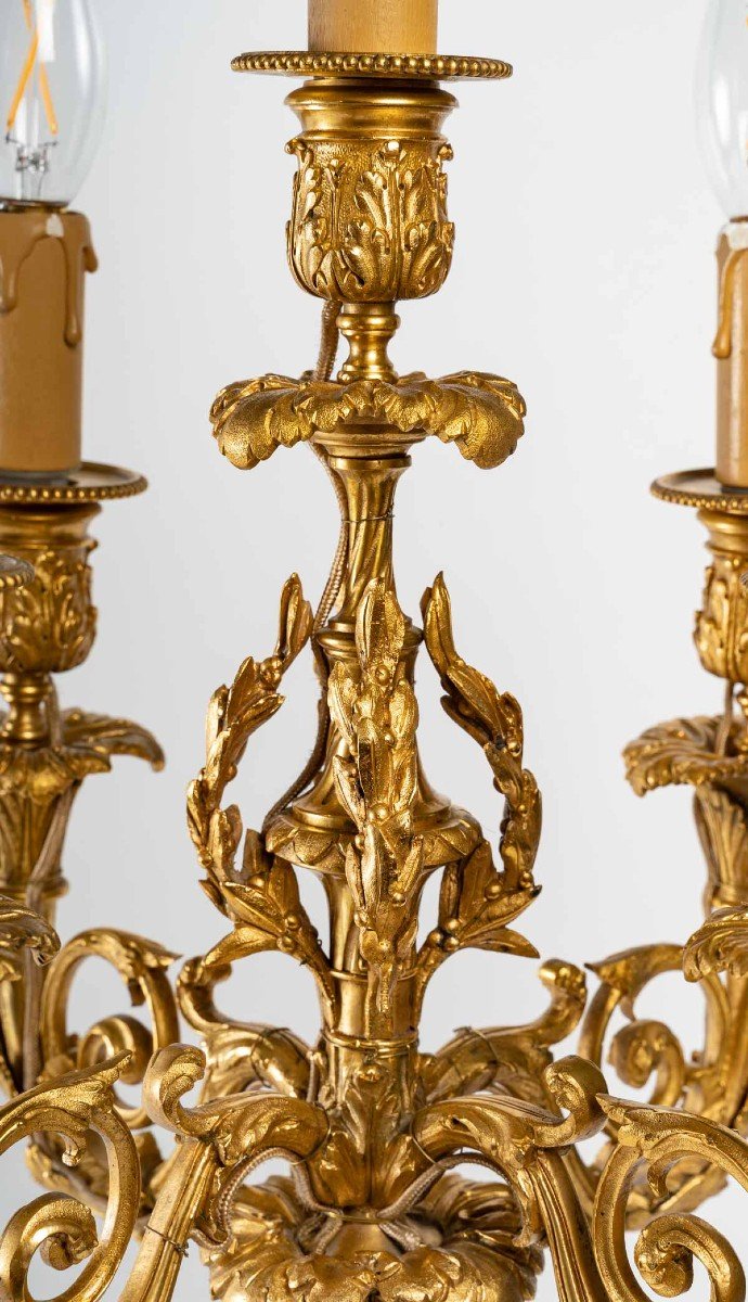 Paire de Candélabres en bronze doré ST LOUIS XVI-photo-4