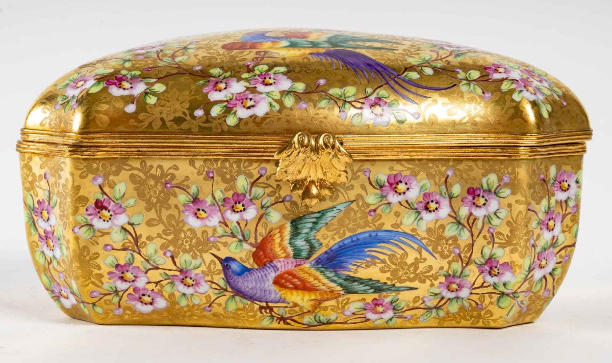 Le Tallec "golden Box With Polychrome Birds"-photo-2