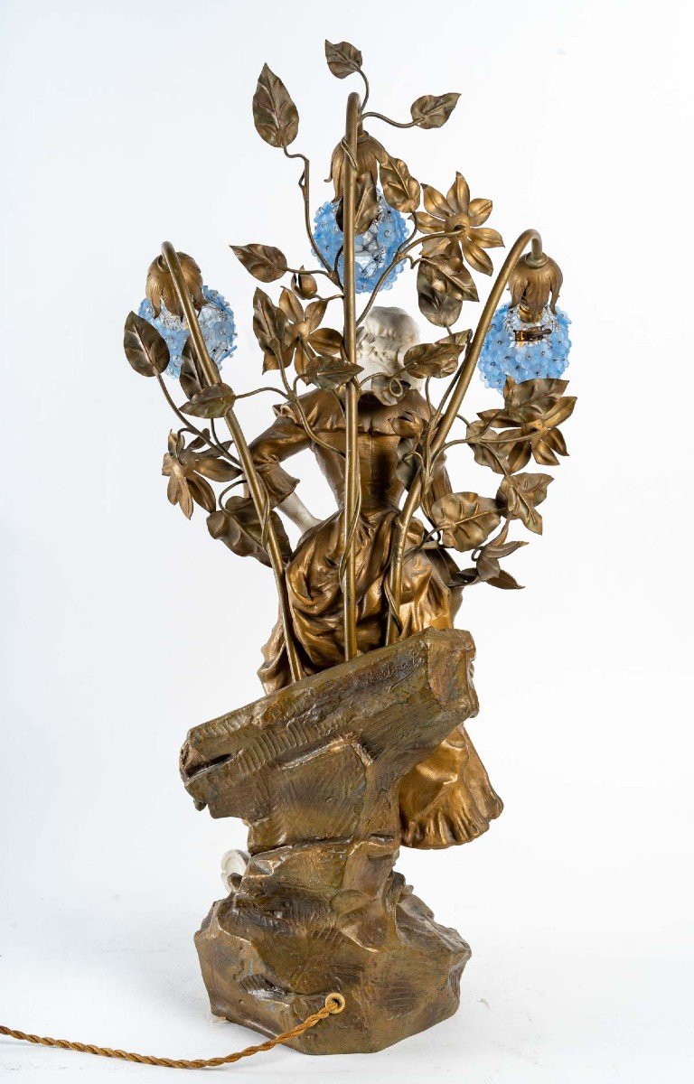 Lampe  " PERRETTE et le POT au LAIT " par MEDNAT sculpteur-photo-3