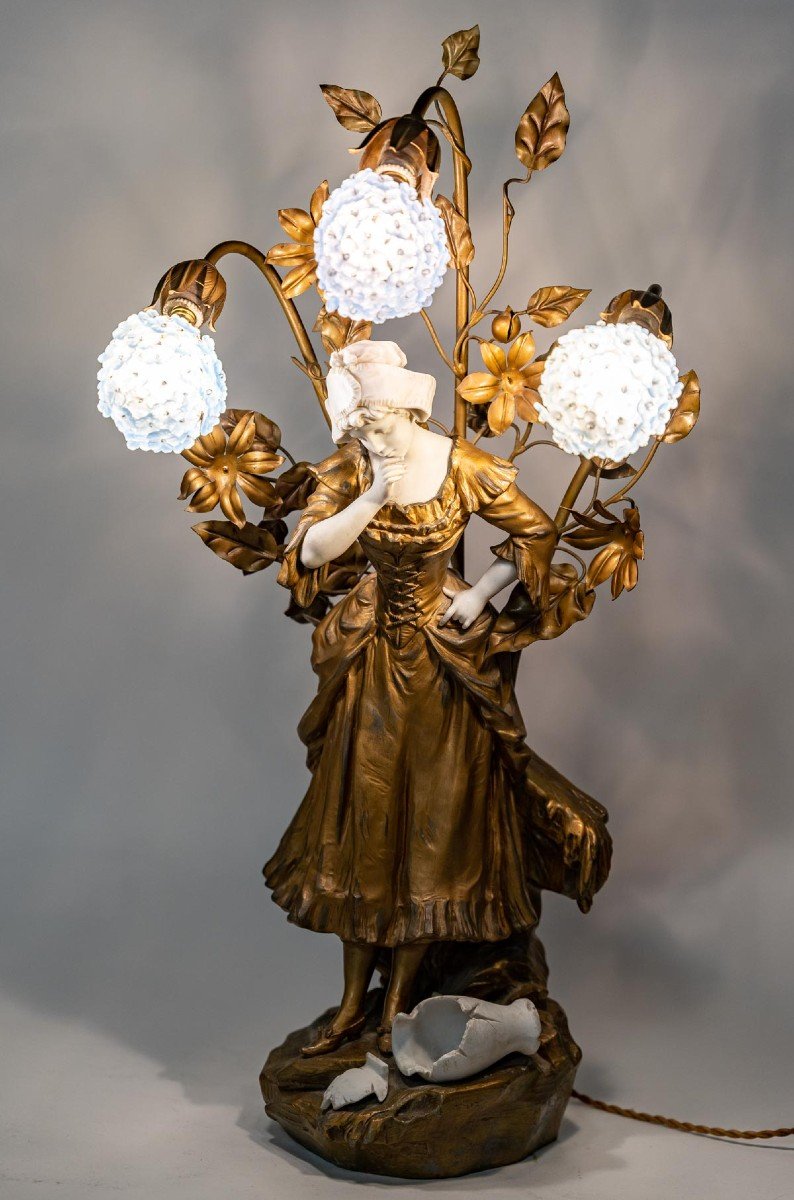 Lampe  " PERRETTE et le POT au LAIT " par MEDNAT sculpteur-photo-7