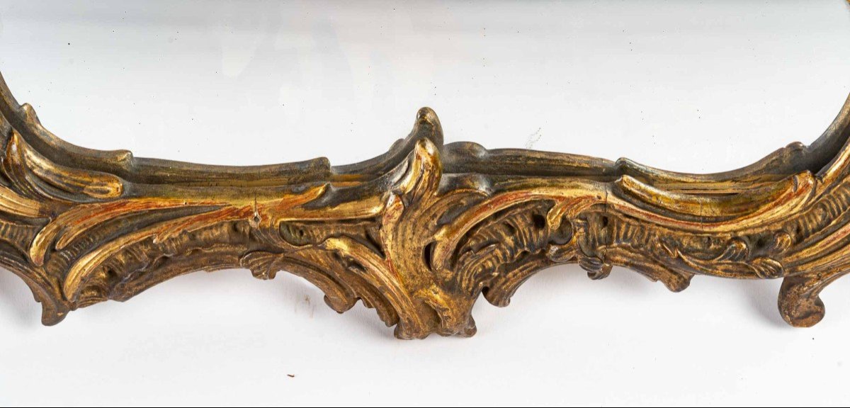 Petit miroir St. LOUIS  XV  bois doré-photo-3