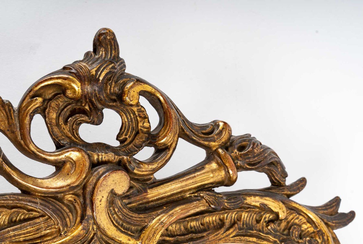 Petit miroir St. LOUIS  XV  bois doré-photo-1