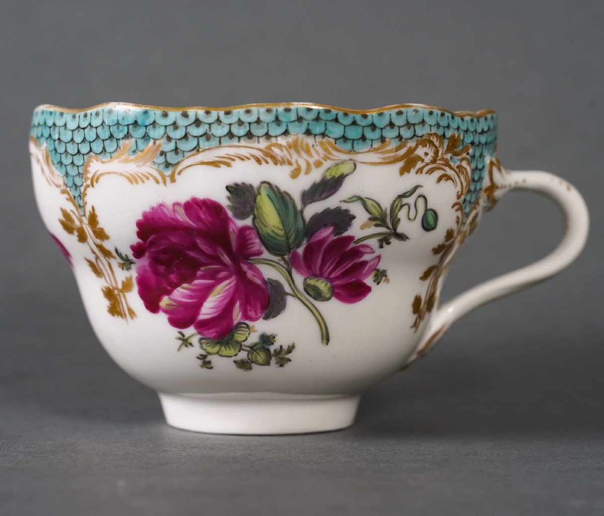 Tasse fleurie" Hérend "début XIXème  ( Moritz Fischer )-photo-1