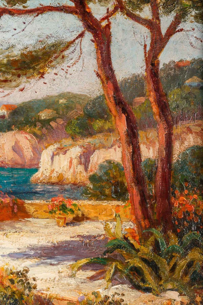 Léon Jean Giordano Di Palma (19th/20th Century) “seaside In The Mediterranean”-photo-2