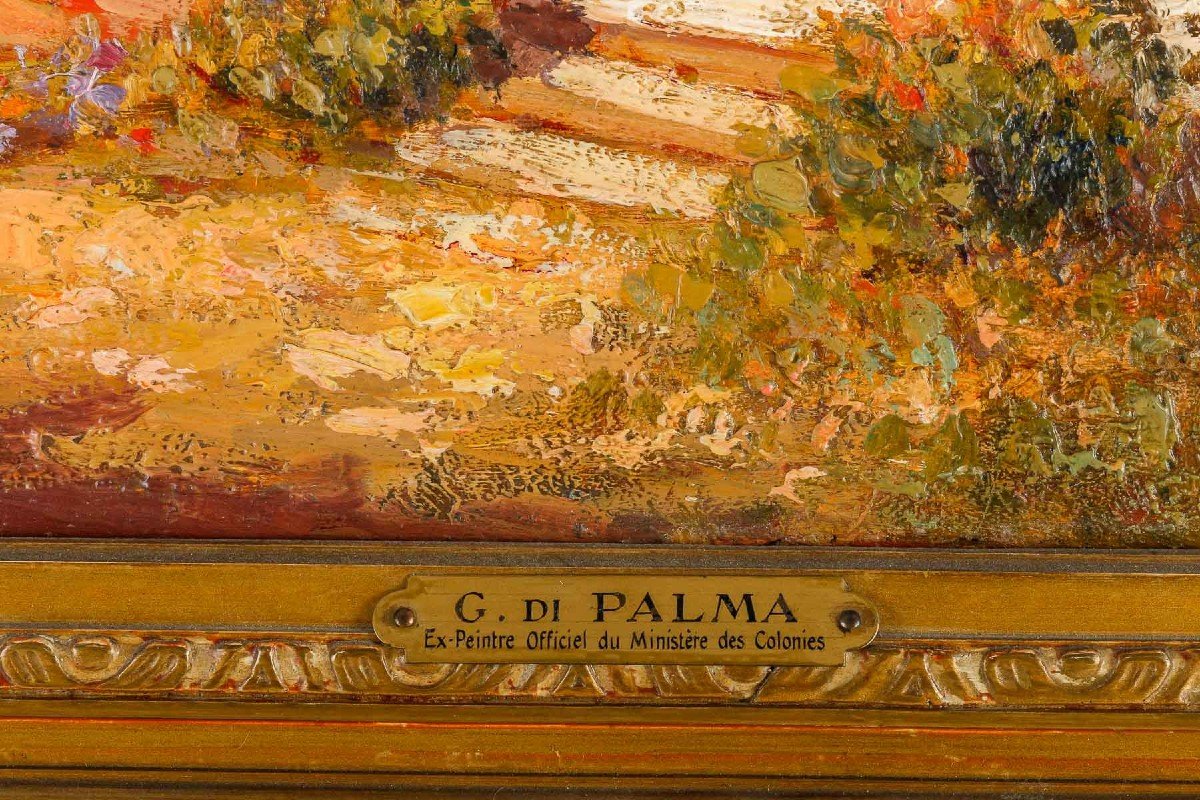 Léon Jean Giordano Di Palma (19th/20th Century) “seaside In The Mediterranean”-photo-3