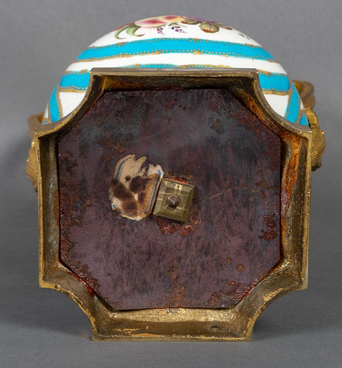 Vase St. Sèvres ,St. Louis XVI  bleu  turquoise XIX ème-photo-2
