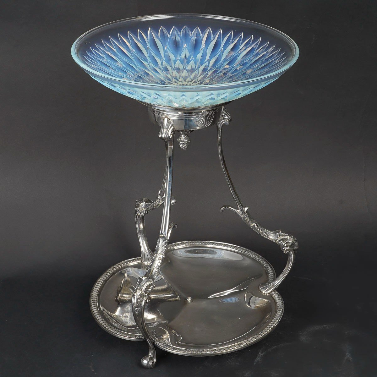 Large Art Nouveau Cup "silver And Opalescent Crystal" 1900/1920-photo-2