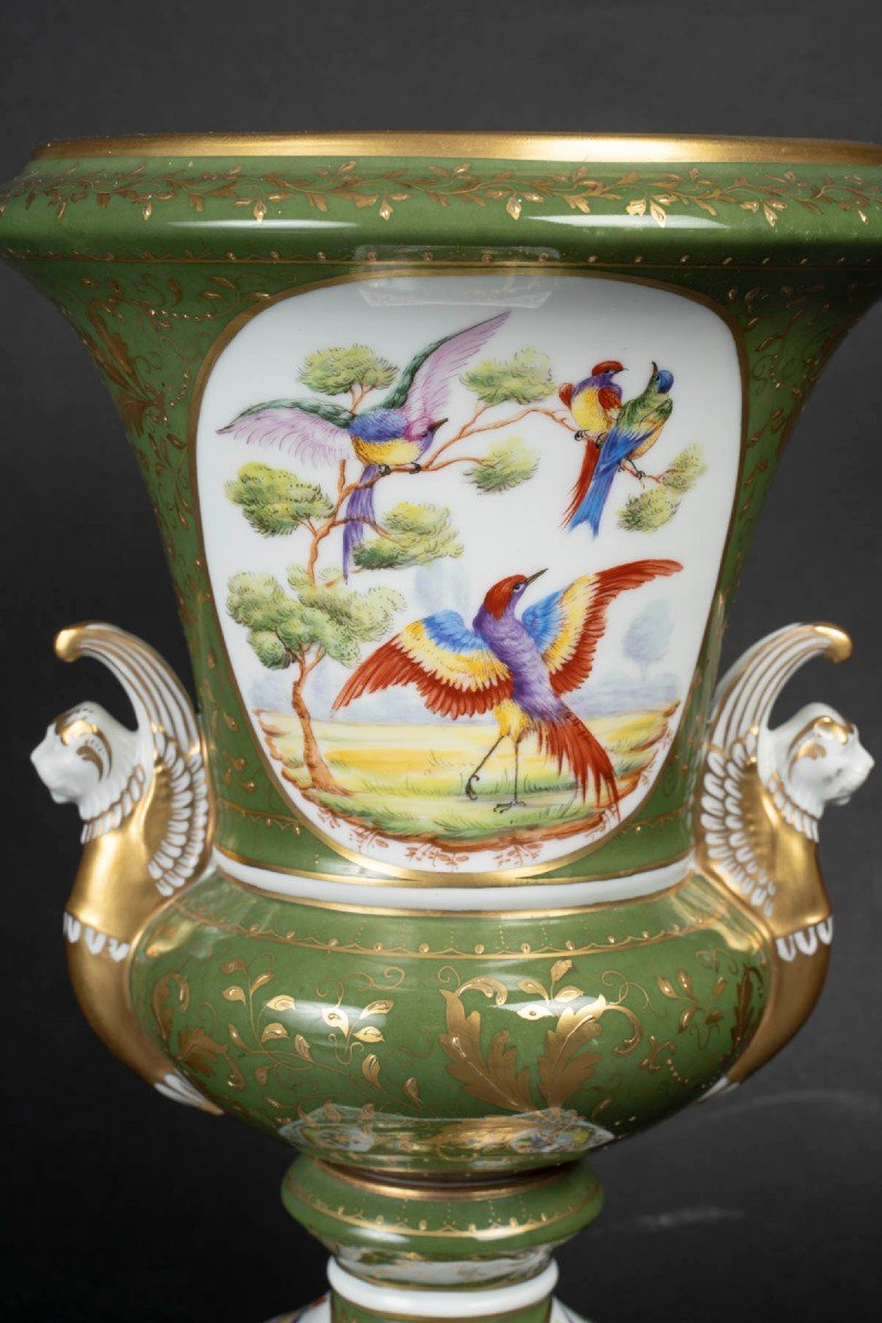 Le Tallec “emerald Green Medici Vase With Sèvres Birds”-photo-4