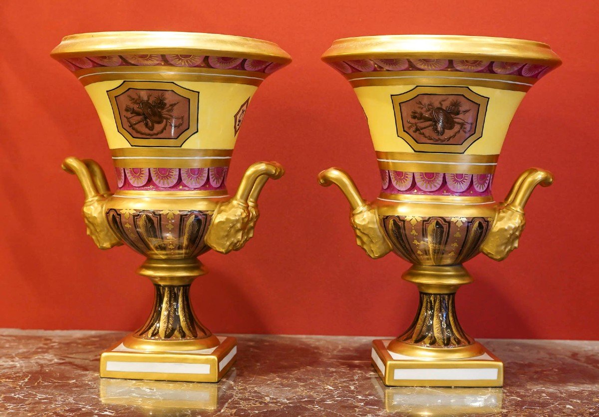  Le Tallec “pair Of Medici Vases” (yellow, Black And Fuschia) -photo-5