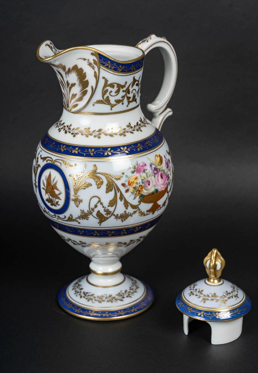 Le Tallec: Orangeade Jug And Its “baron Jourdan Bleu” Tray-photo-1