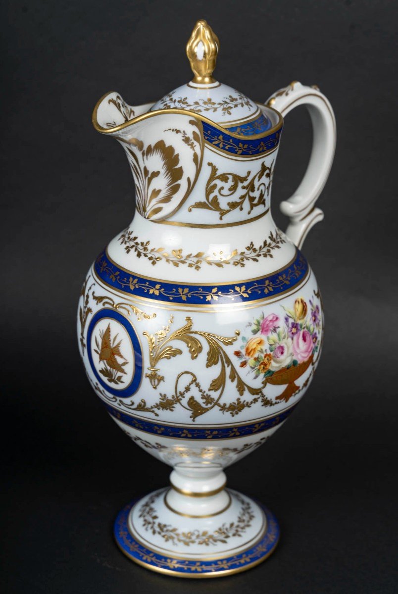 Le Tallec: Orangeade Jug And Its “baron Jourdan Bleu” Tray-photo-3