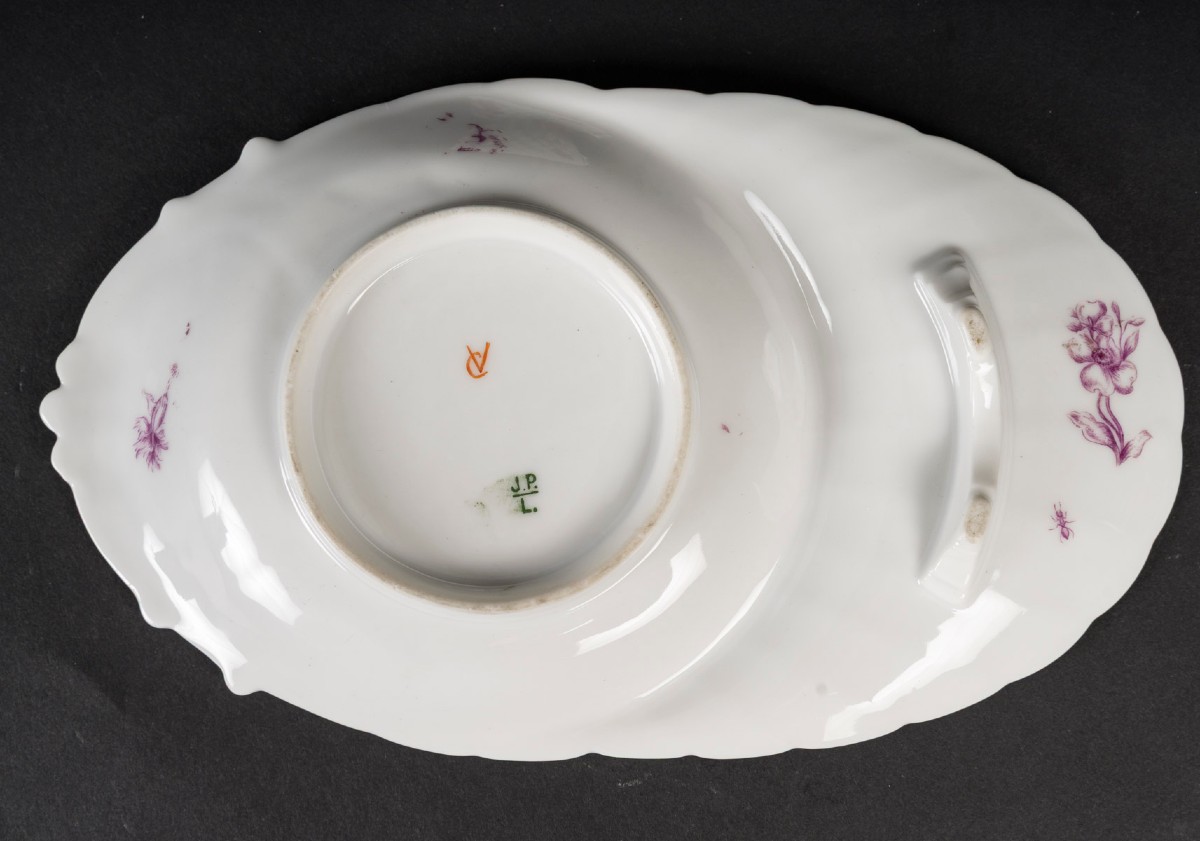 Spreader Limoges: Jean Pouyat In Purple Camaieu 1880-photo-2