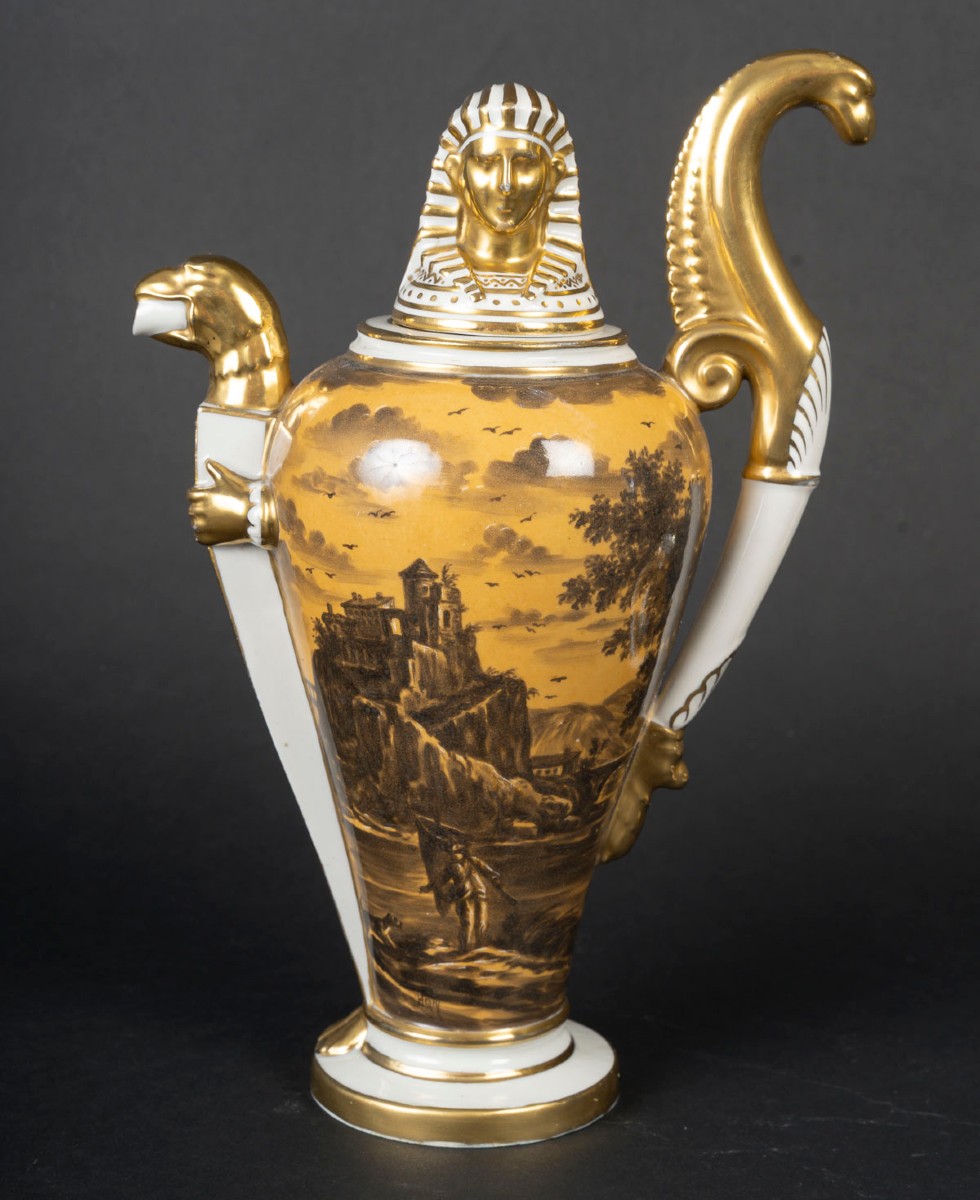 Porcelaine de Paris " Partie de Service Café " Retour d'Egypte "Locré 1810-photo-1