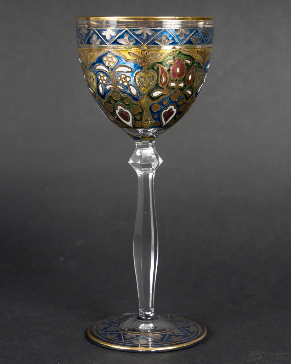 Deux Verres émaillés " Fritz Heckert  Allemagne 1890-photo-3