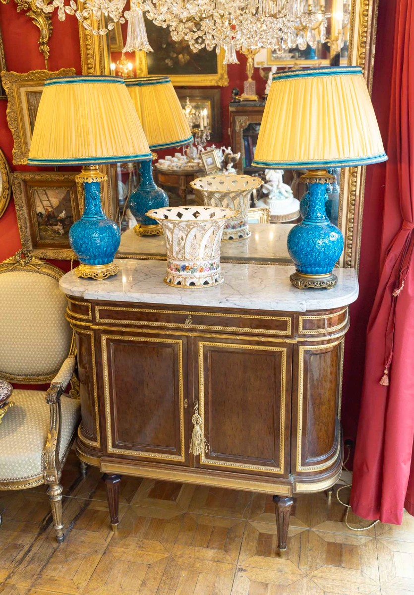 Commode de  Style Louis XVI  demi lune-photo-2