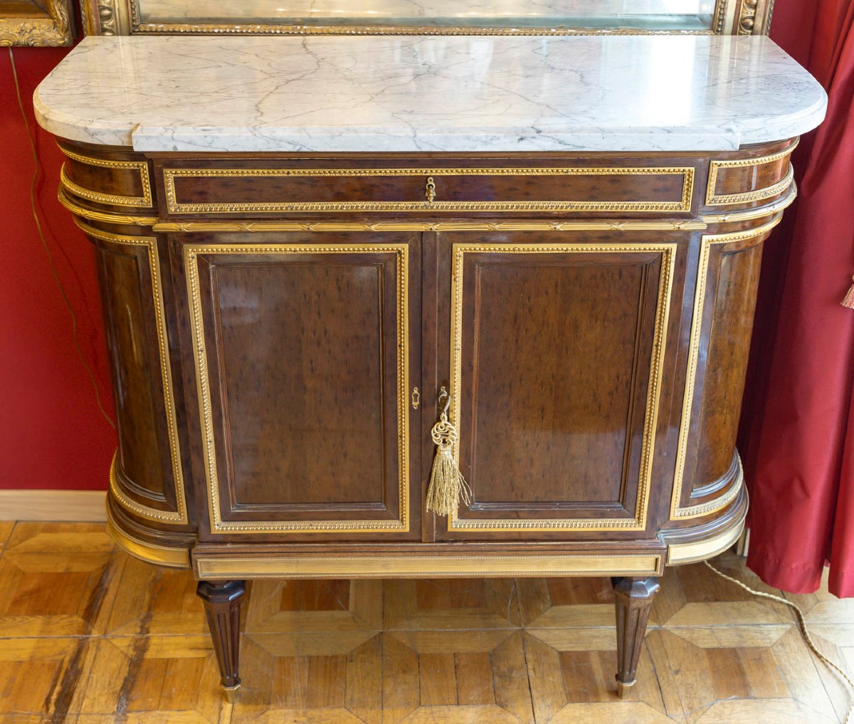 Commode de  Style Louis XVI  demi lune-photo-3
