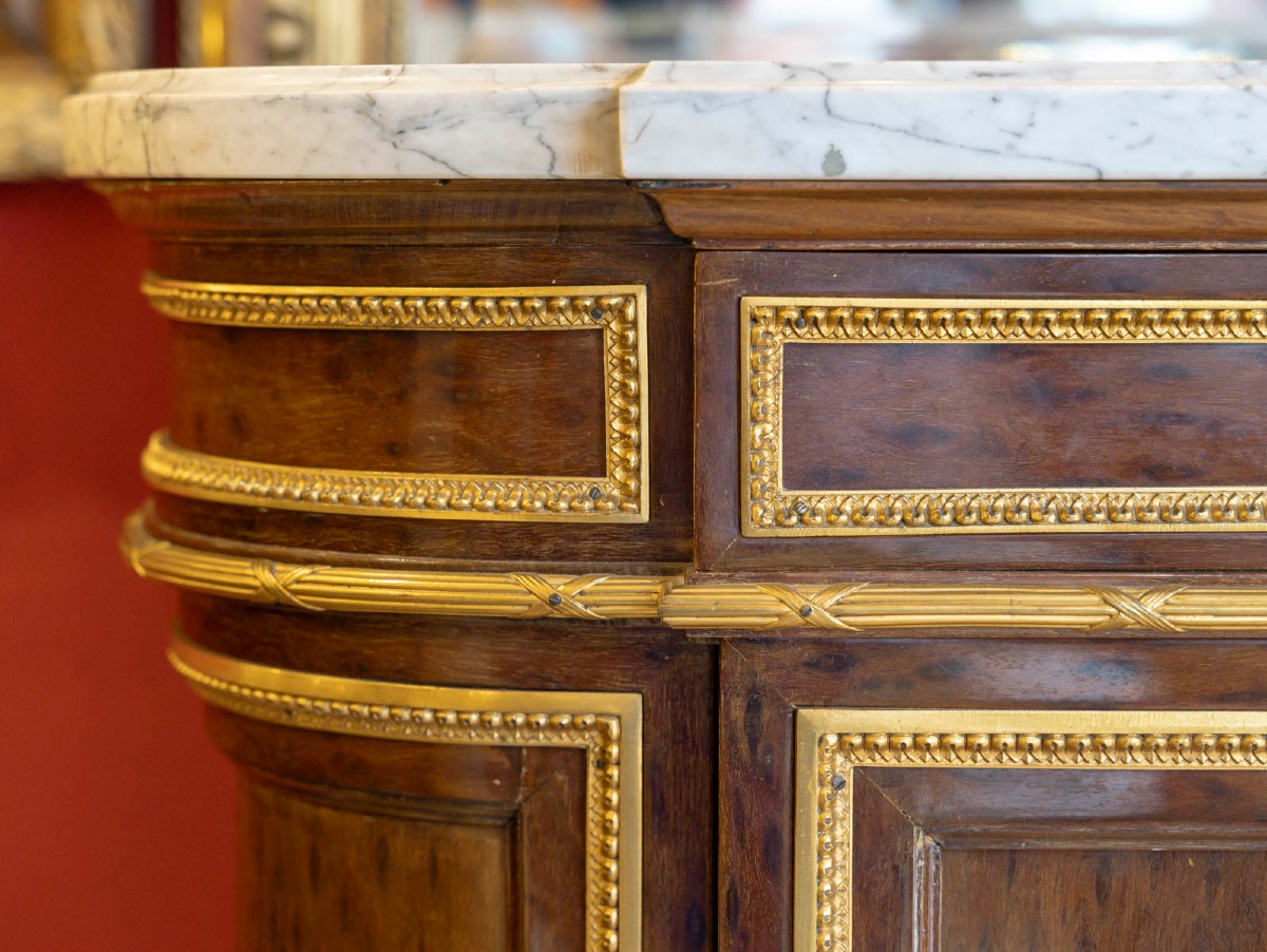 Commode de  Style Louis XVI  demi lune-photo-2