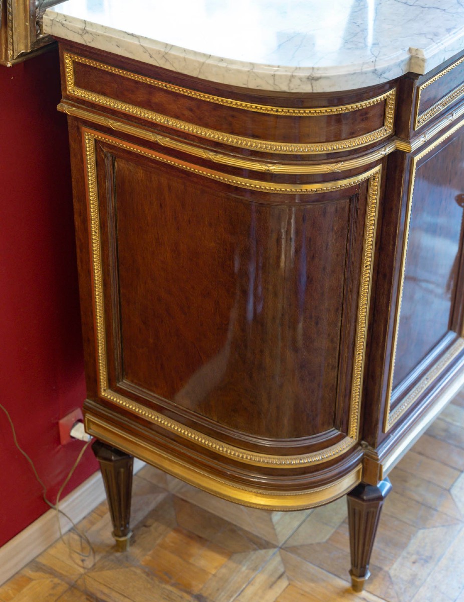 Commode de  Style Louis XVI  demi lune-photo-3
