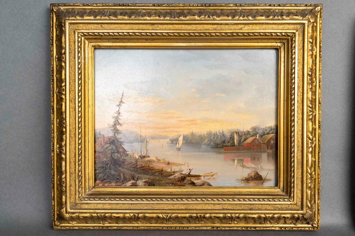 Pair Of 19th Century Oil Landscapes-photo-2