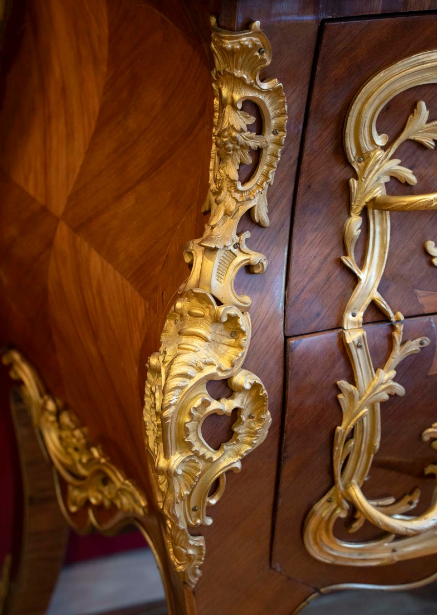 Louis XV Style Chest Of Drawers With Chinese Decoration, 19th Century-photo-4