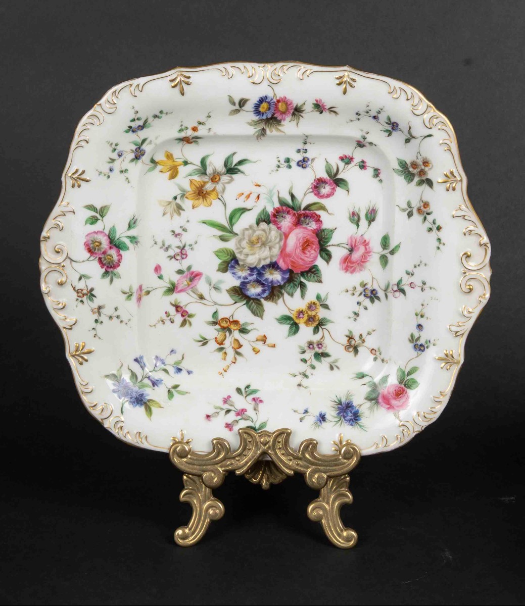 Service à  Thé "Jacob PETIT "fleuri peint par" Rihouet" Paris circa 1825-photo-2