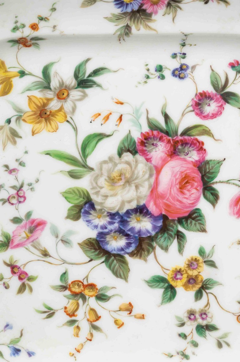 Service à  Thé "Jacob PETIT "fleuri peint par" Rihouet" Paris circa 1825-photo-3