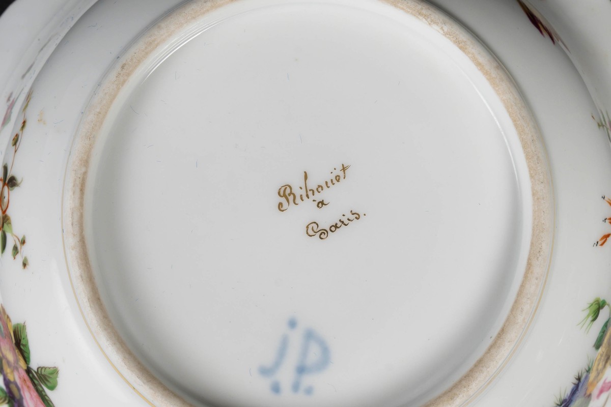 Service à  Thé "Jacob PETIT "fleuri peint par" Rihouet" Paris circa 1825-photo-6