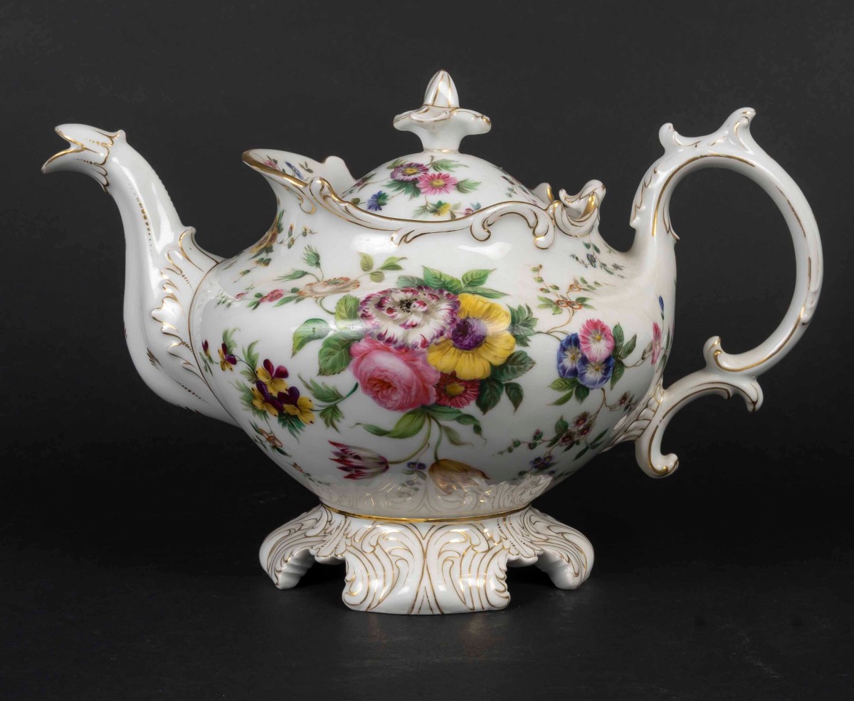 Service à  Thé "Jacob PETIT "fleuri peint par" Rihouet" Paris circa 1825-photo-7