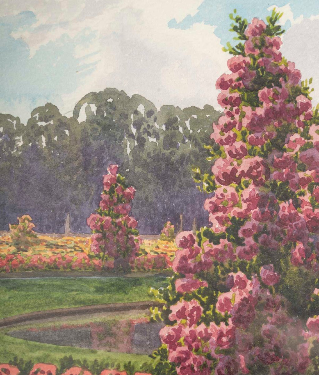 Géo Duchesne "the Gardens At Versailles" 19th Century-photo-1