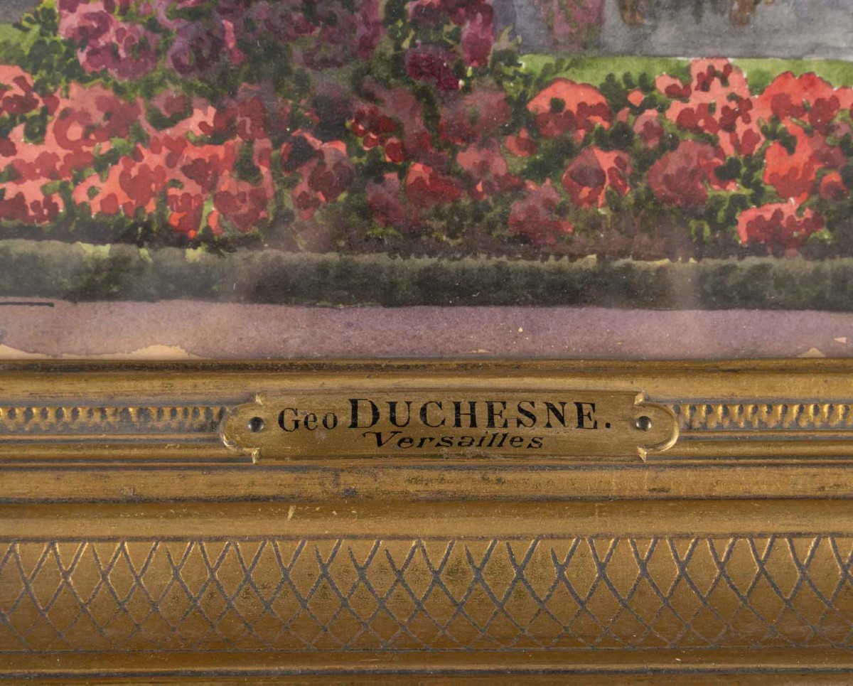 Géo Duchesne "the Gardens At Versailles" 19th Century-photo-2