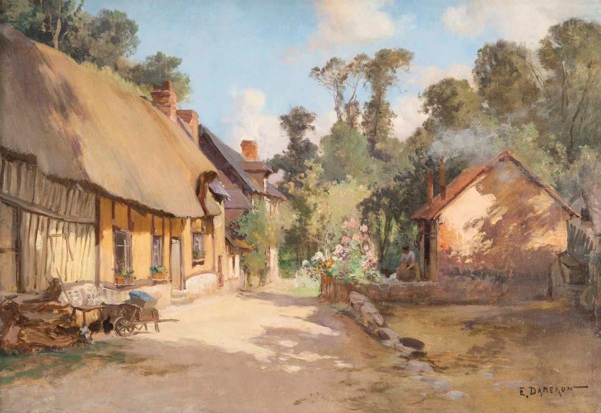 The Farm "emile-charles Dameron" 19th Century France-photo-2