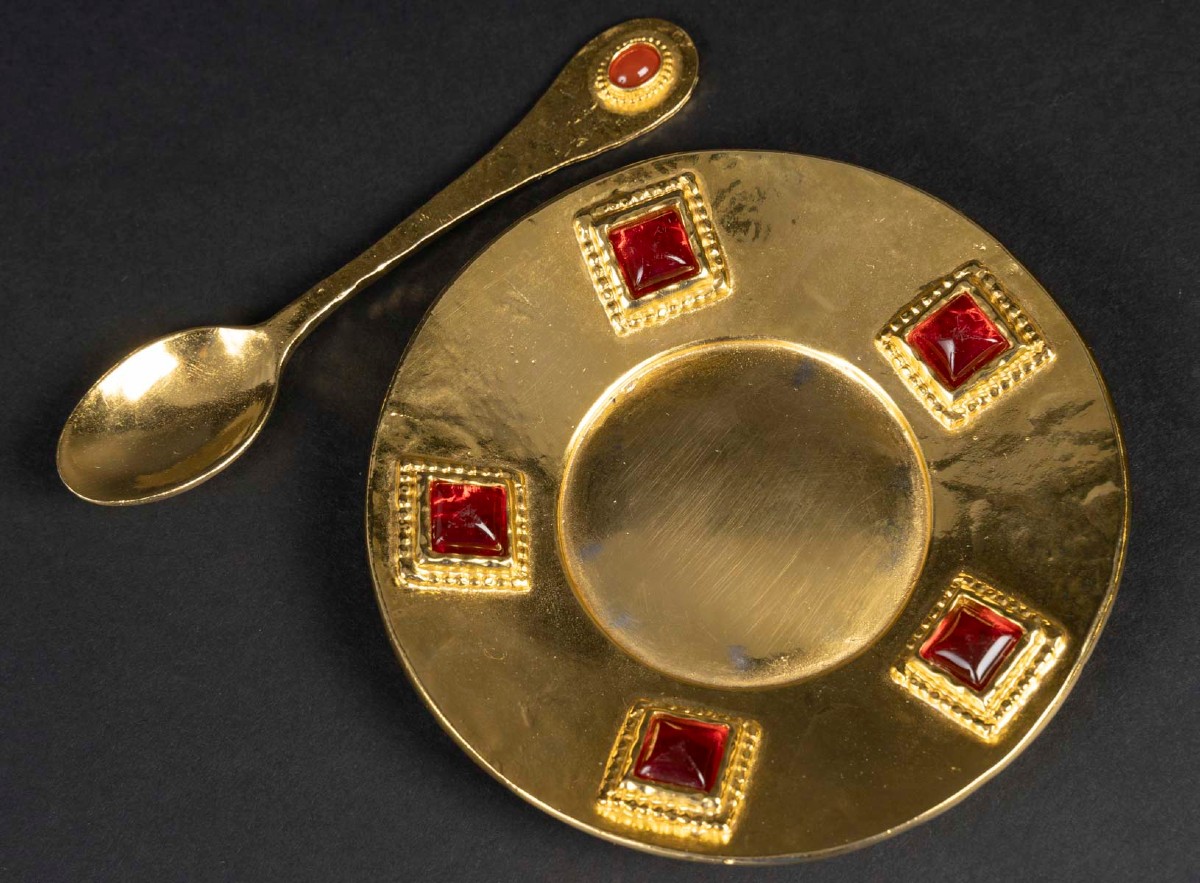 9 Cups And Saucers + Spoons "edouard Rambaud + Haviland And Parlon Limoges" Vintage-photo-3