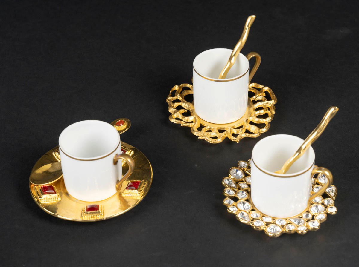 9 Cups And Saucers + Spoons "edouard Rambaud + Haviland And Parlon Limoges" Vintage-photo-8
