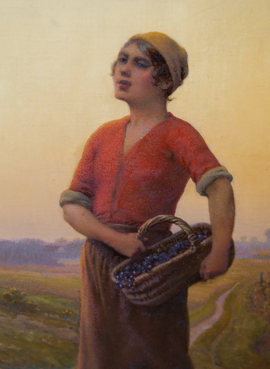 Aimé Perret ( 1846/1927 )"  Les VENDANGEURS "-photo-3