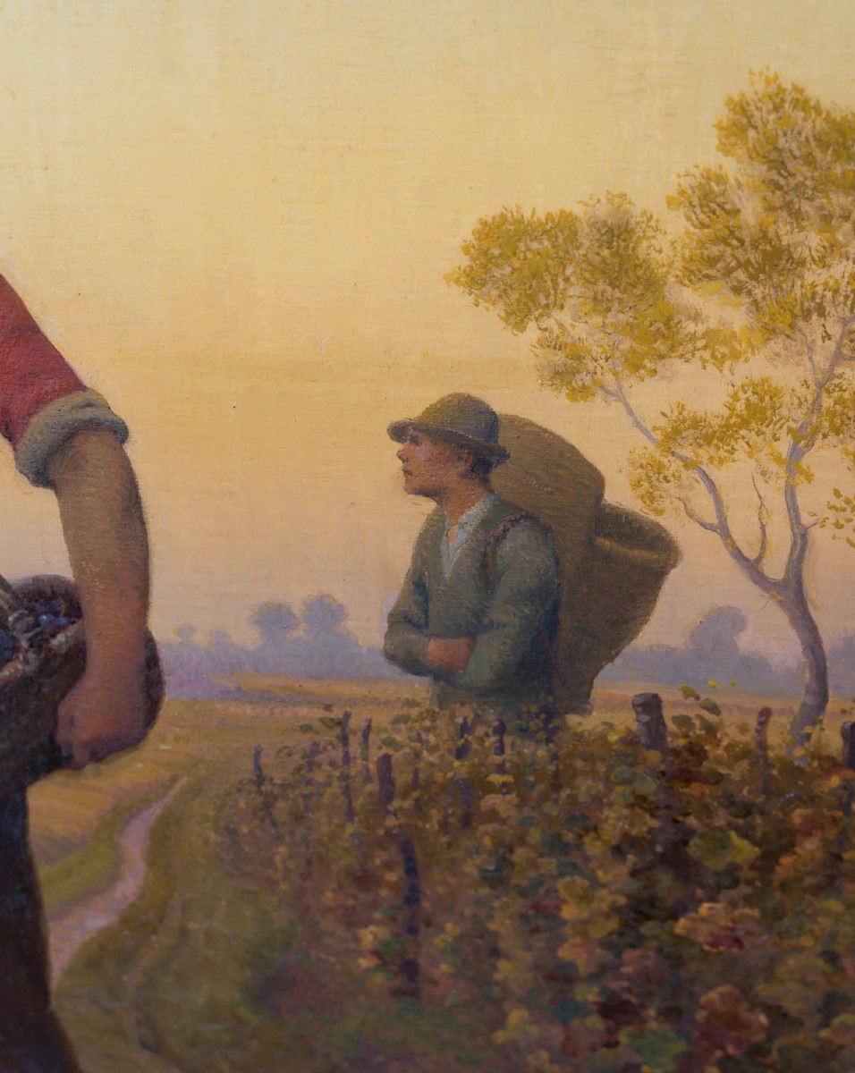 Aimé Perret ( 1846/1927 )"  Les VENDANGEURS "-photo-4