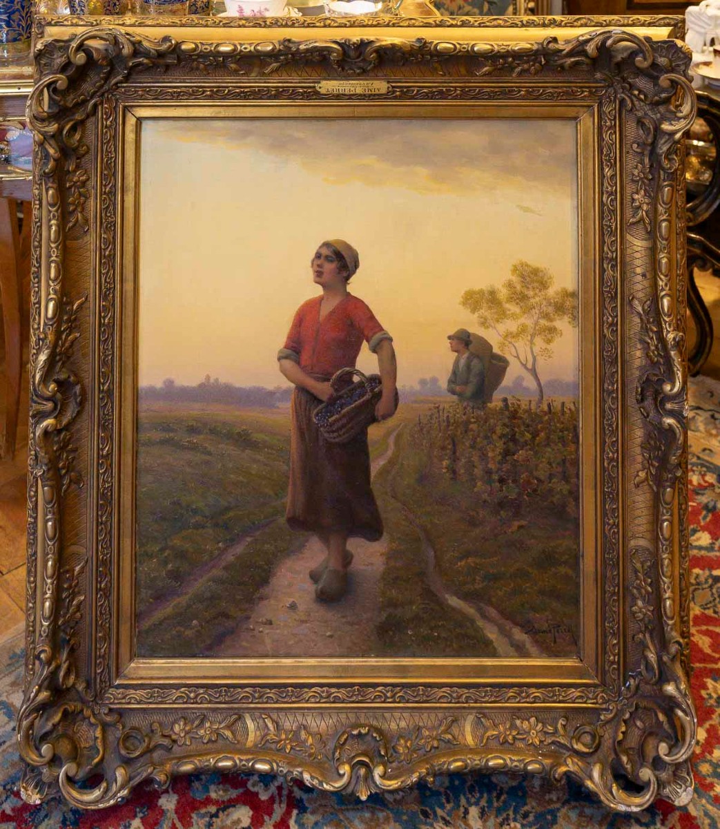 Aimé Perret ( 1846/1927 )"  Les VENDANGEURS "