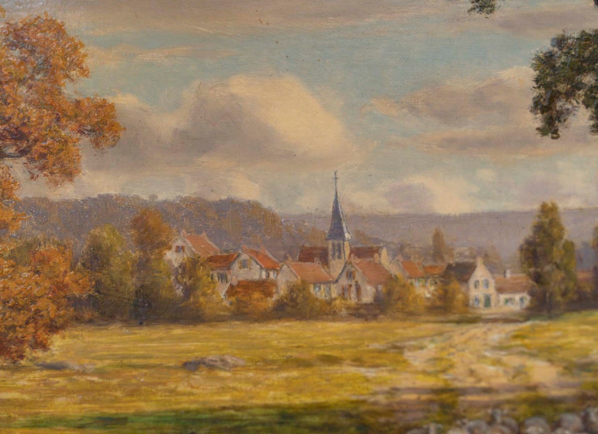 Adrien Schulz ( 1851/1931 )  "La Bergère et les Moutons à l'Etang "-photo-4