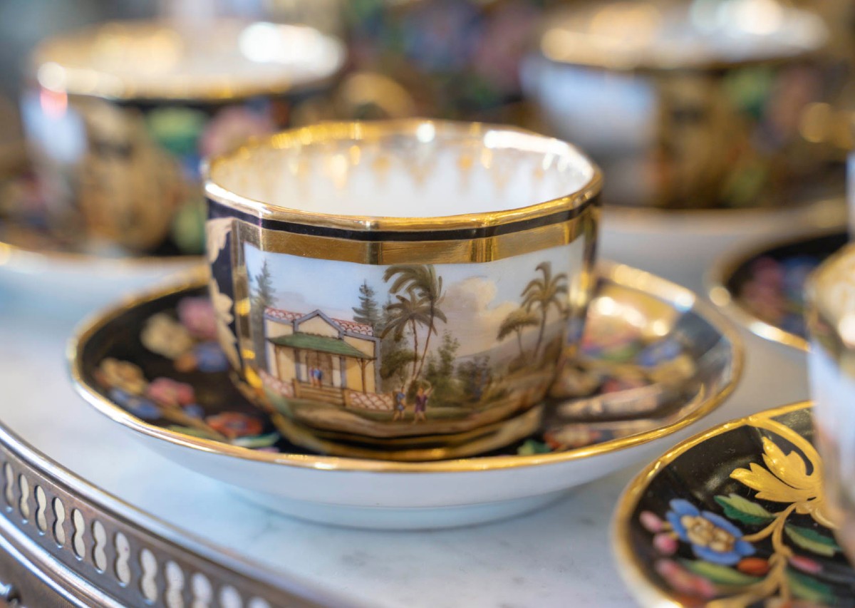 Service à Thé Chinoisant en porcelaine de Paris par " Feuillet1815-photo-3