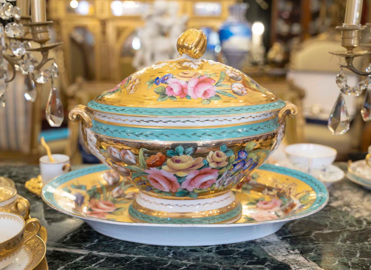 Large Celadon And Rose Centerpiece 19th Century
