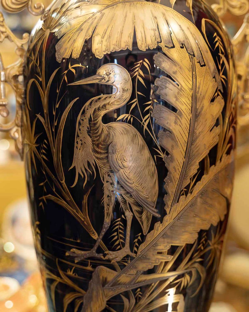 Large Pair Of Vases With -photo-2