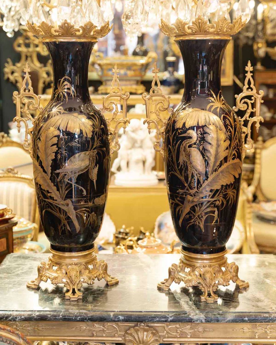 Large Pair Of Vases With 